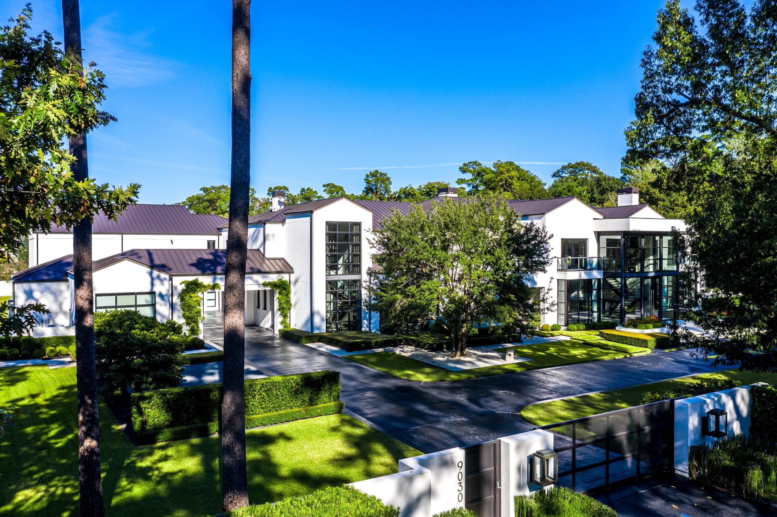 The 21,738 square foot house is centered on two secluded acres in Memorial. (Photo by DroneHub Media)