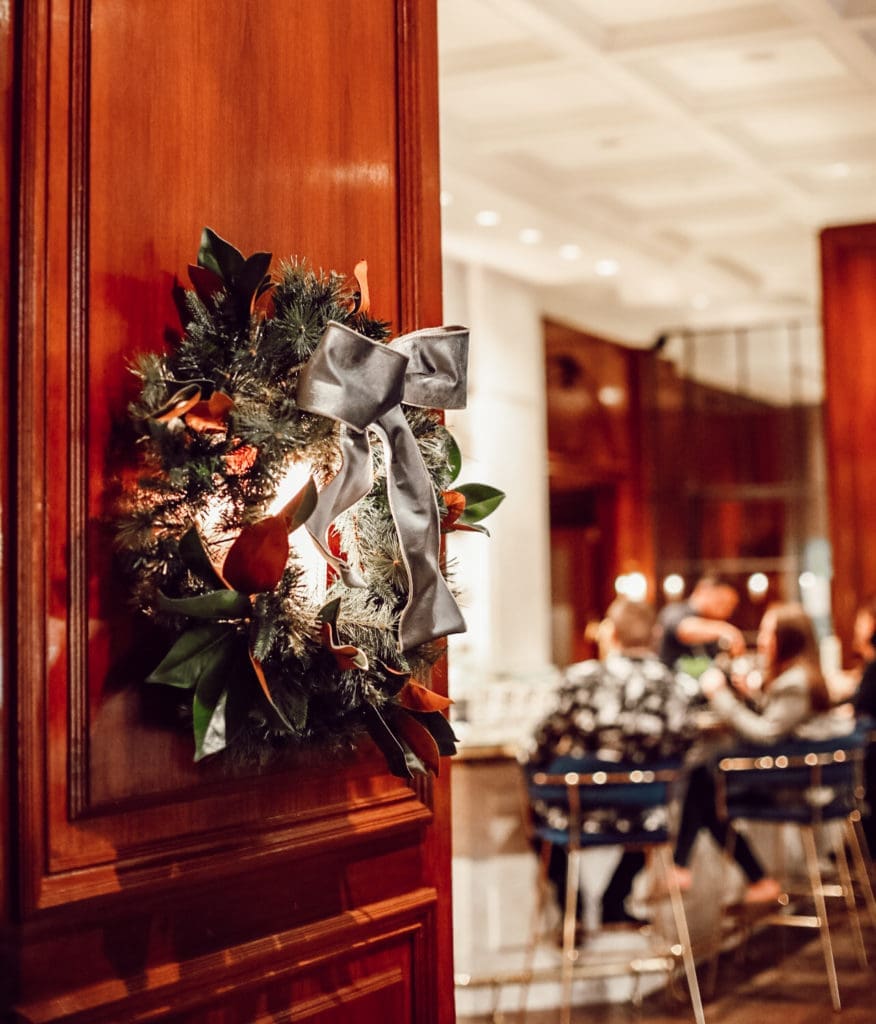 The decorations abound during the holidays at The Adolphus Hotel.