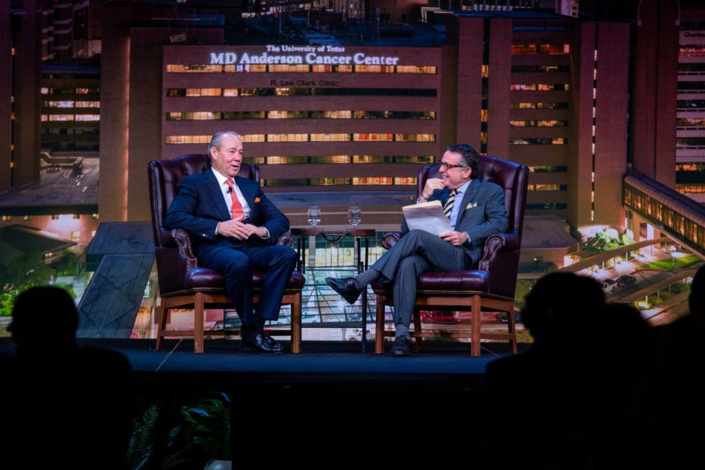 Jim Crane opened up to Jimmy Roberts on stage. (Photo by Michelle Watson/CatchLightgroup.com)