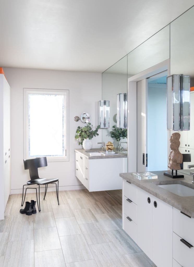 The master bath represents a complete remodeling.