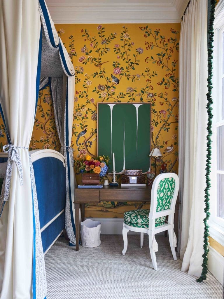 Guest bedroom designed by Dina Bandman Interiors. (Photo by Stephen Karlisch)