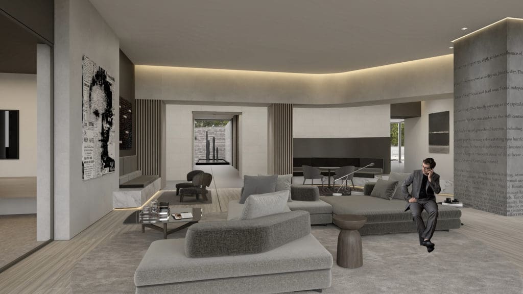 The Preston tower's amenity level is all about free flowing spaces.