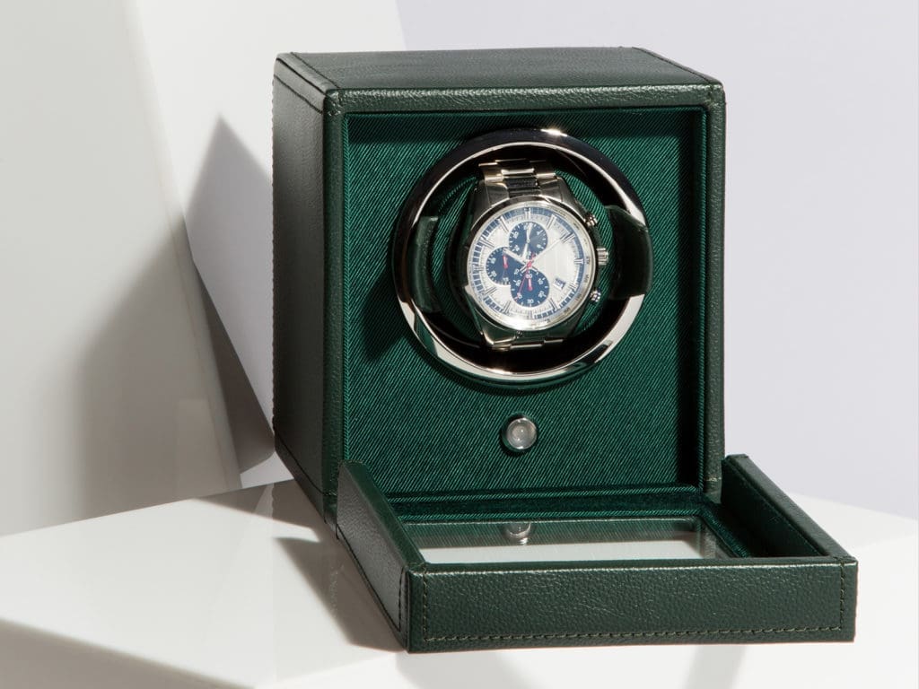 WOLF pebble leather single watch winder