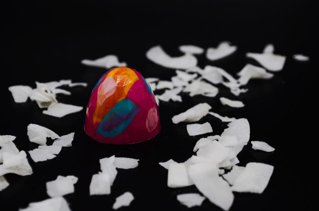 Cacao guava and coconut bonbons by Maravilla Cacao. 