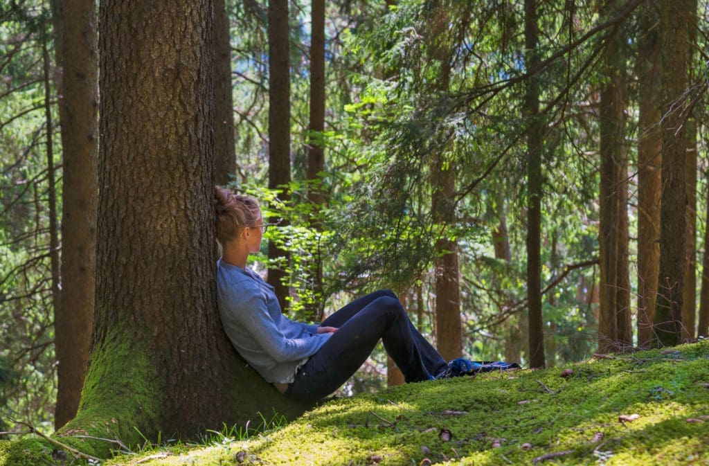 The nature-focused concept of forest bathing means a walk in the woods rather than a literal interpretation of setting up a bath tub in the wilderness. (Courtesy of the South Tyrol tourism board)
