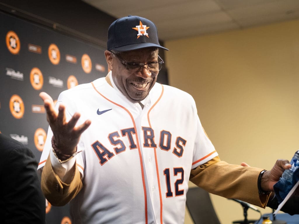 New Houston Astros manager Dusty Baker knows how to command a room. (Photo by F. Carter Smith) 