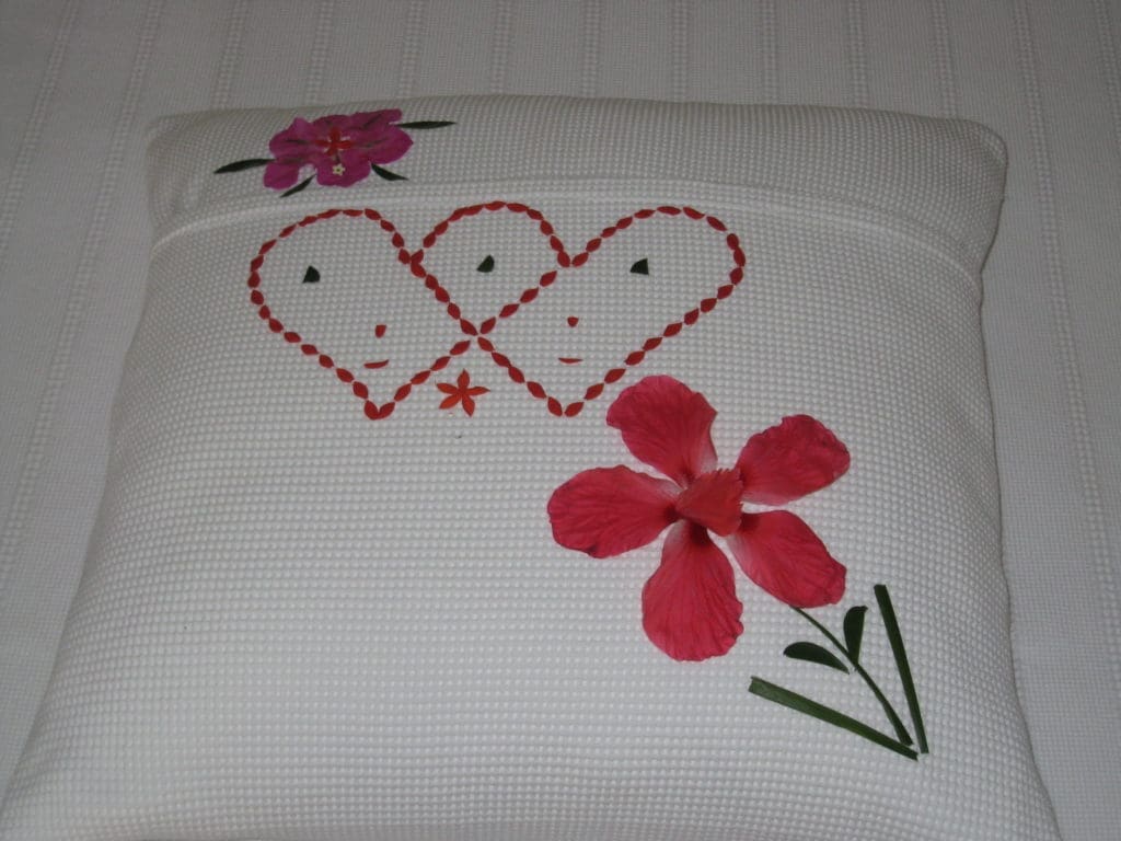 The engagement pillow was another surprise when the couple returned to the hotel.