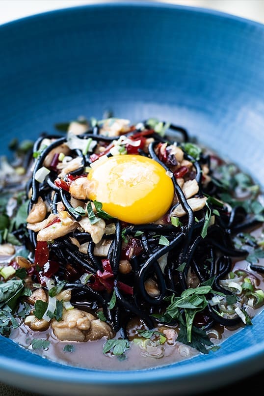 The squid ink spaghetti is a popular dish. Courtesy of Foxyco
