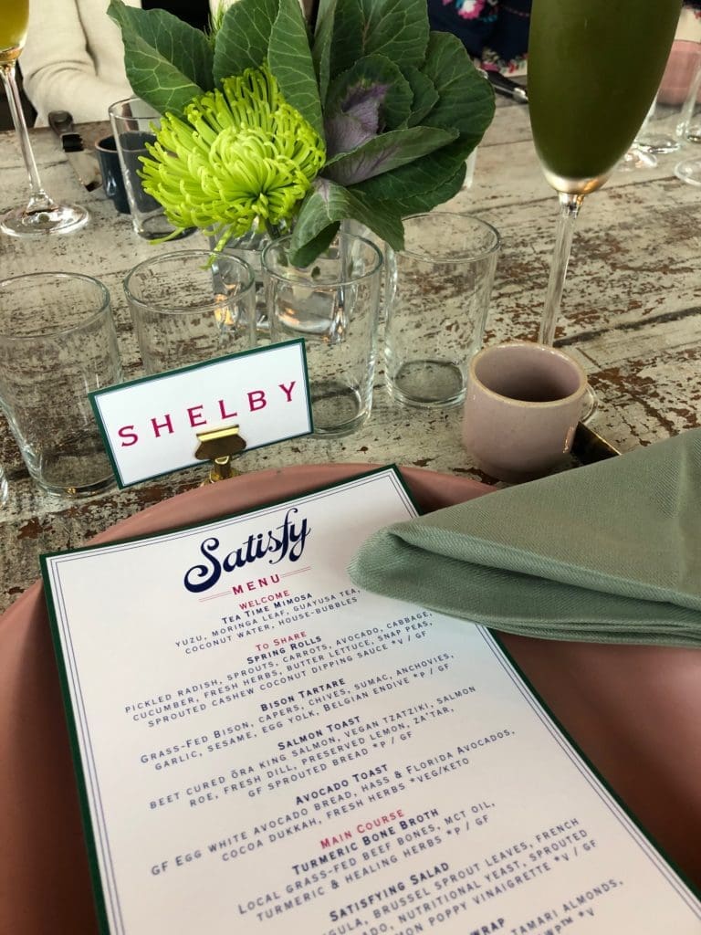 The Satisfy tasting menu for influencers