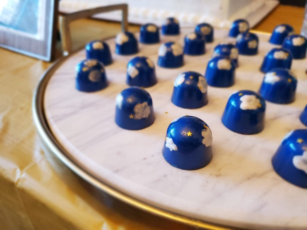 Custom cloud and star bonbons by Maravilla Cacao.  