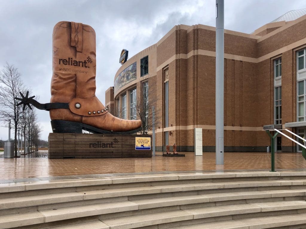 The Reliant Boot gets Rodeo ready in front of Dickies Arena. (Photo by Courtney Dabney.)
