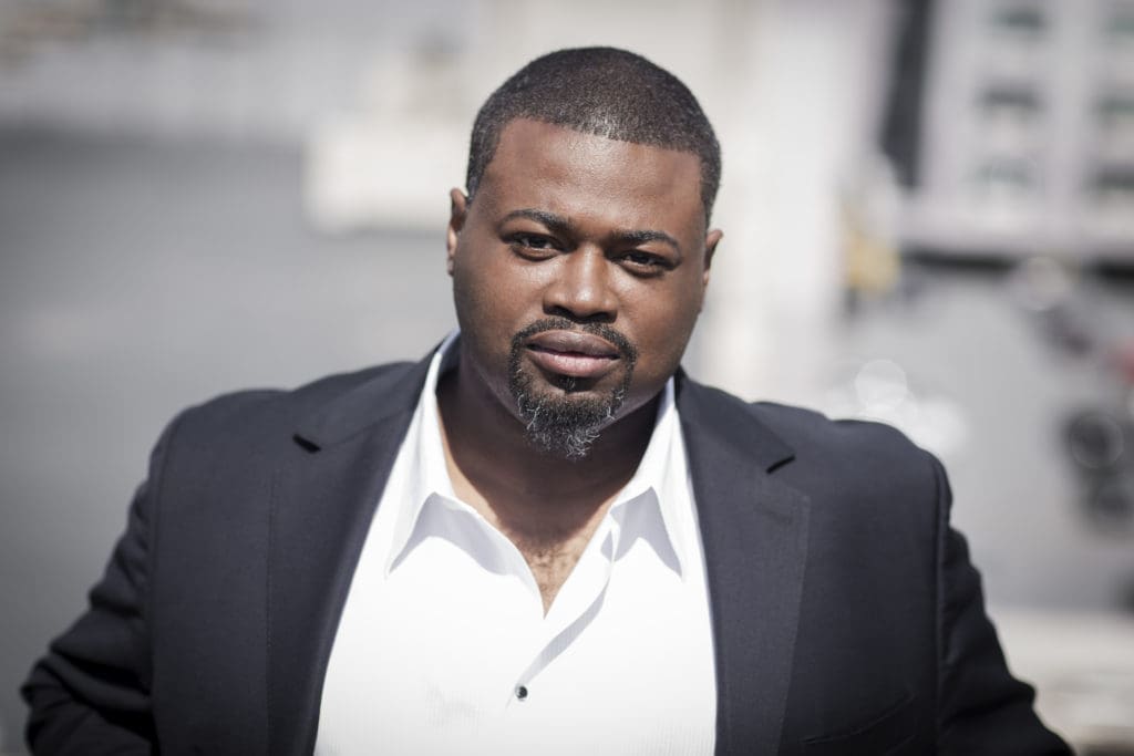 Rising opera star tenor Russell Thomas will join the Giving Voice concert, as well as play Radames in the HGO production, Aida. 