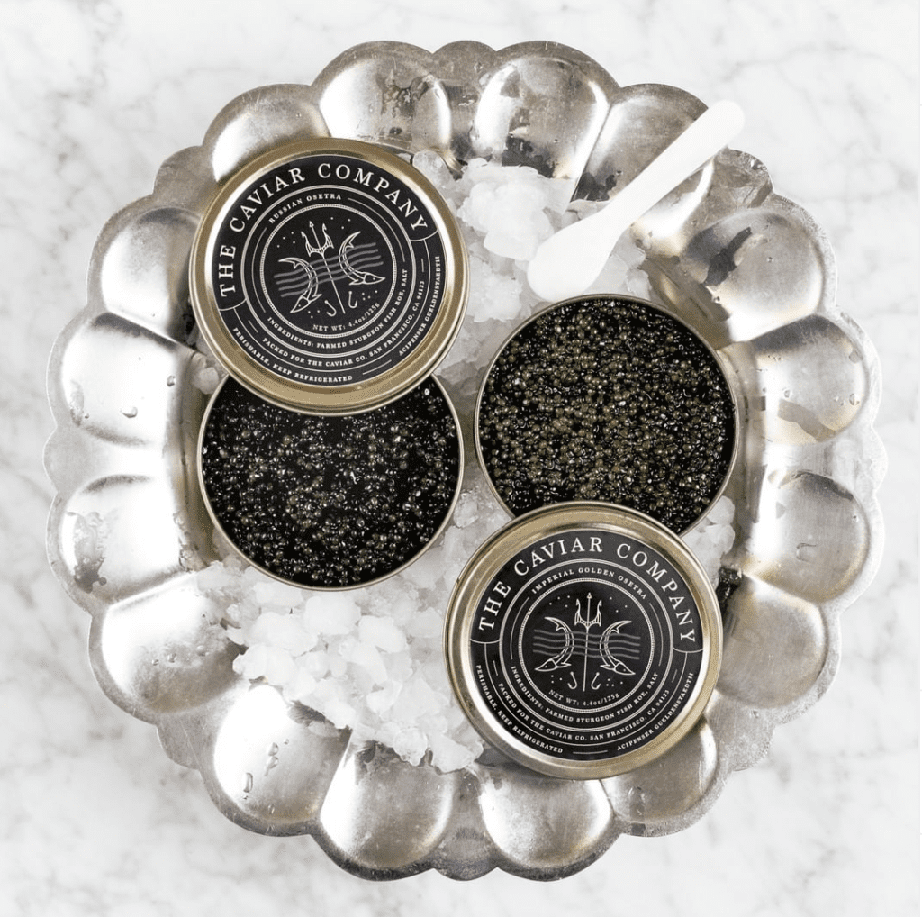 Instead of chocolate, gift a real delicacy like a darling caviar gift set from Caviar and Co. 