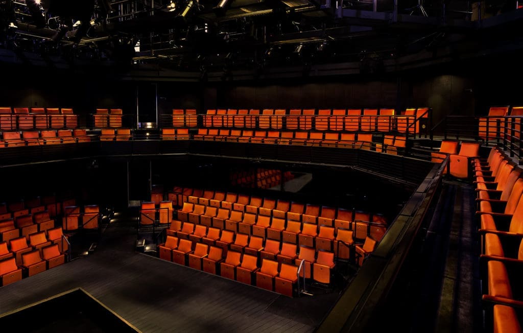 The Sterling Stage at The Gordy. UK-founded Charcoalblue devised the intimate, innovative theater design for all three new stages in the performing arts complex. (Photo by Amitava Sarkar)