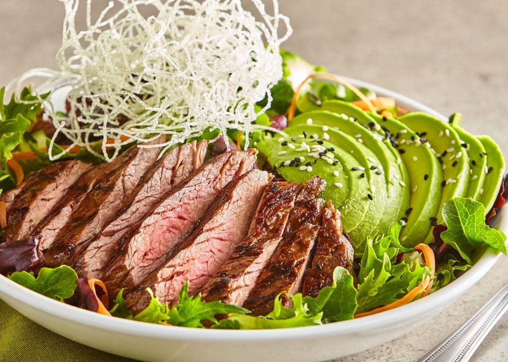 The avocado & grilled steak salad is one of three salads at AvoEatery.
