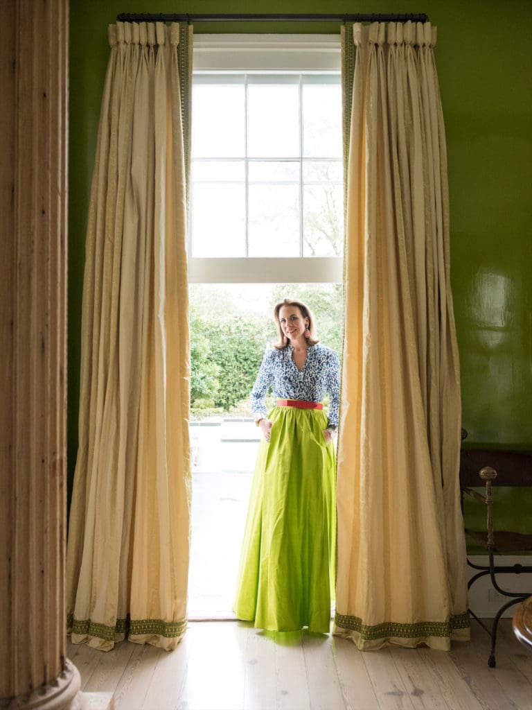 Jane Scott Hodges, founder of Leontine Linens, at home in New Orleans' historic Garden District. (Photo by Paul Costello)
