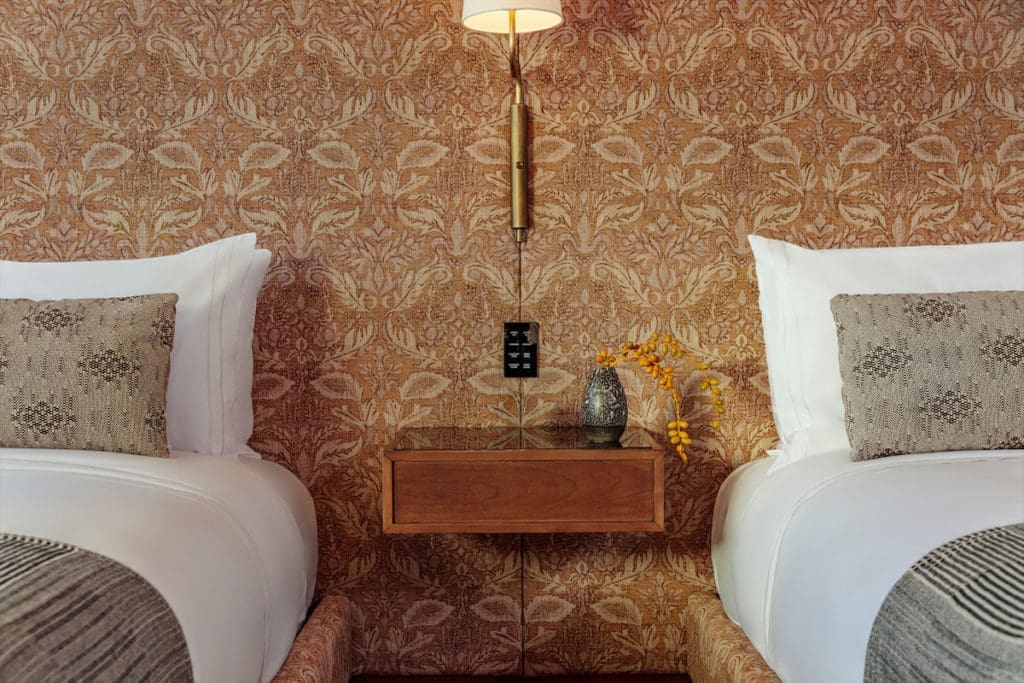 Kelly Wearstler's affinity for bold patterns is evident in every Proper Austin room. (Photo by Proper Hotel Austin)