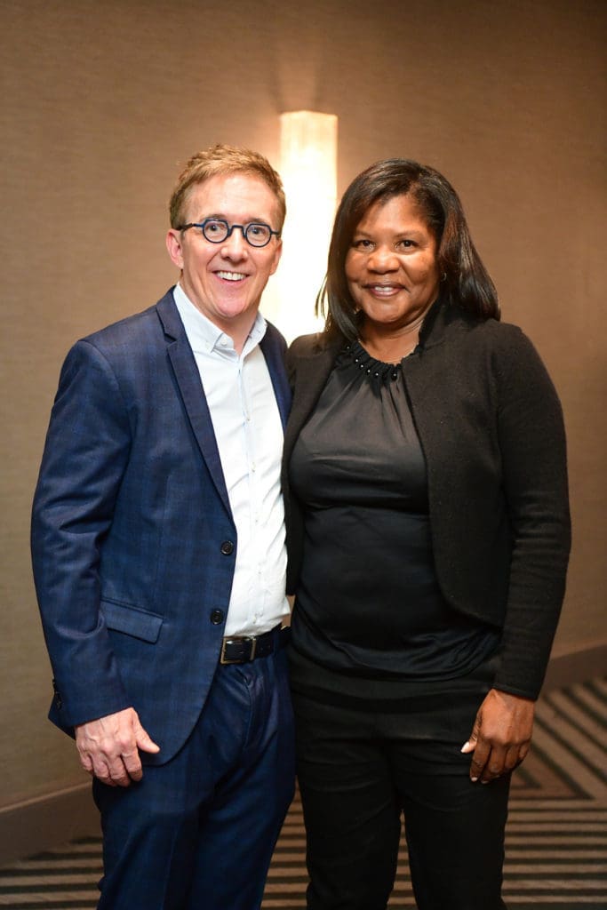 Tennis Express' Brad Blume, Lori McNeil (Photo by Daniel Ortiz)