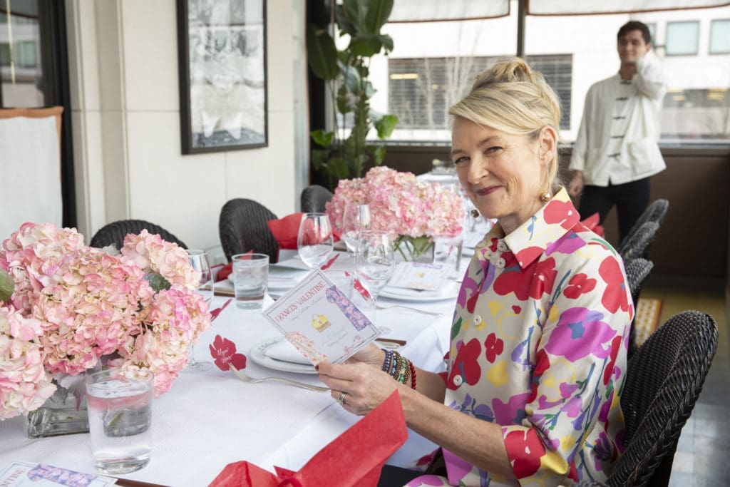 Frances Valentine co-founder Elyce Arons pictured here at a luncheon at Le Colonial in early February of 2020. Frances Valentine opens in River Oaks District in September. (Photo by Jenny Antill Clifton)