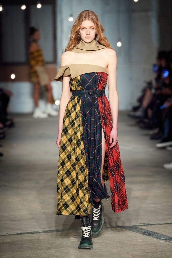 Monse belted plaid trench collar dress. (Photo by Imaxtree)
