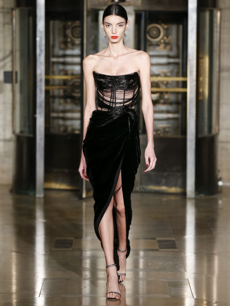 Oscar de la Renta embroidered silk exposed  corset gown. (Photo courtesy of Oscar de la Renta)