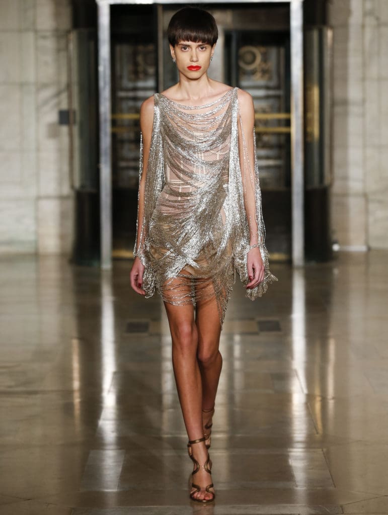 Oscar de la Renta embroidered fringe dress. (Photo courtesy of Oscar de la Renta)