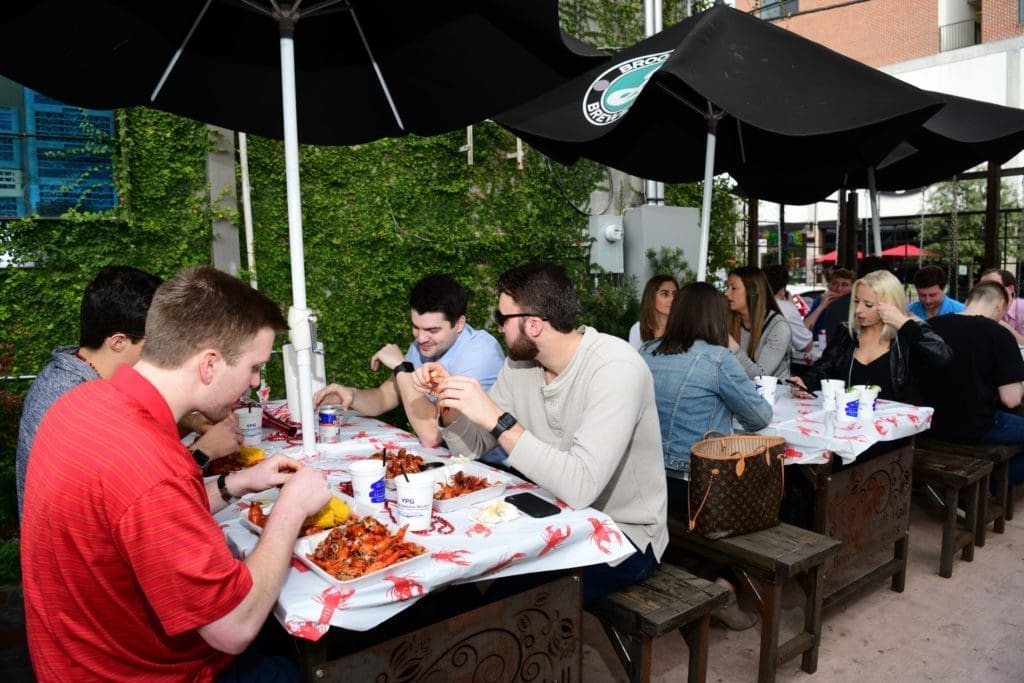 The 'Crawfish for a Cause' fest at Holman Draft House was finger lickin' good. (Photo by Daniel Ortiz)