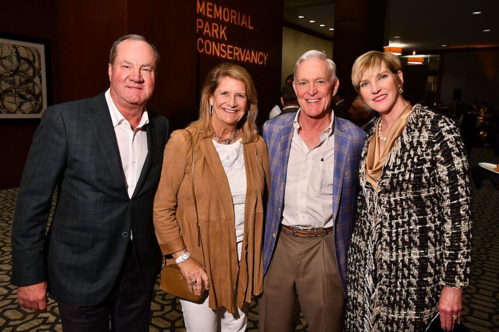 Jeff & Wendy Hines, Steve & Tammy Jenkins  at the annual Memorial Park Conservancy Picnic for the Park Gala at The Omni Hotel Thursday Feb. 20, 2020. (Photo by Dave Rossman)