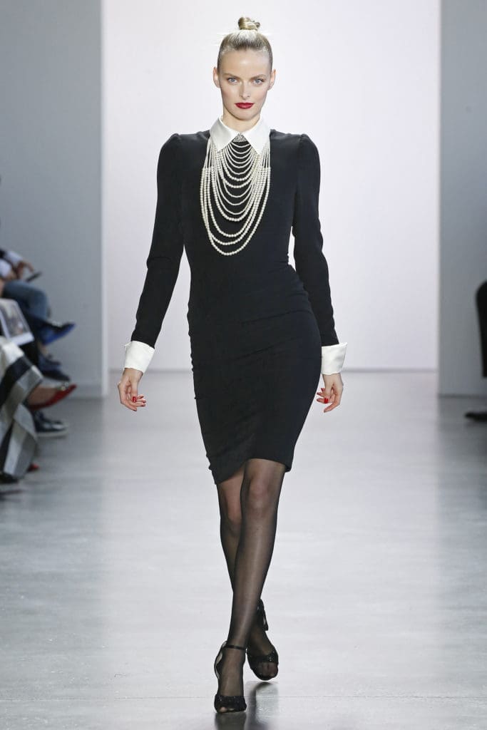 Badgley Mischka little black dress with pearl detail. (Photo courtesy of Badgley Mischka)