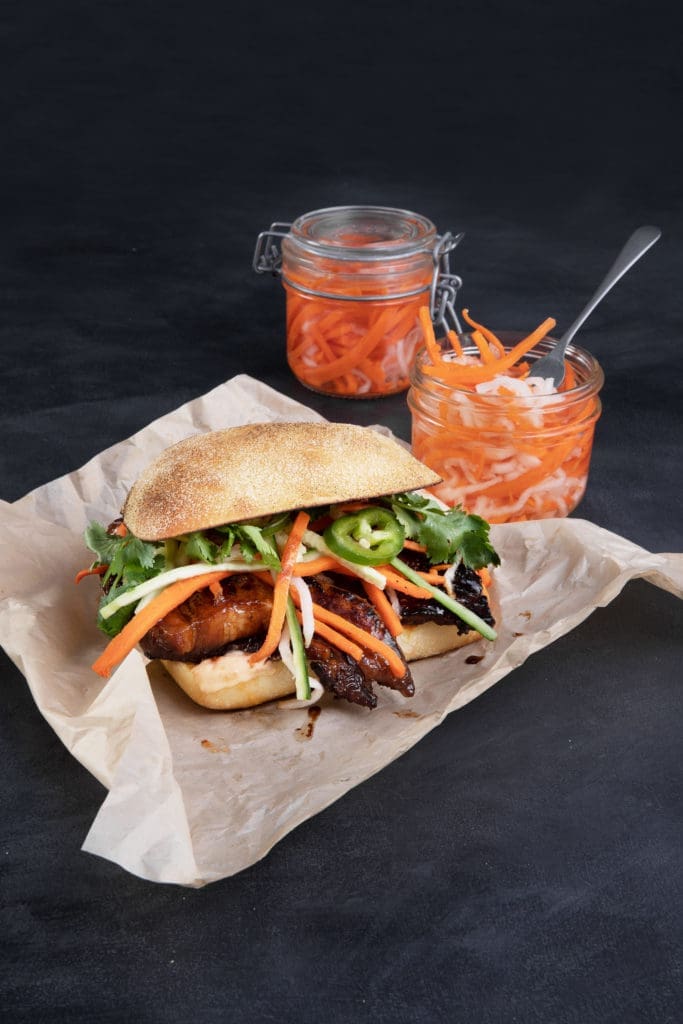 Mendo's Original Pork Belly Banh Mi is a must-try on the Mendocino Farms menu.