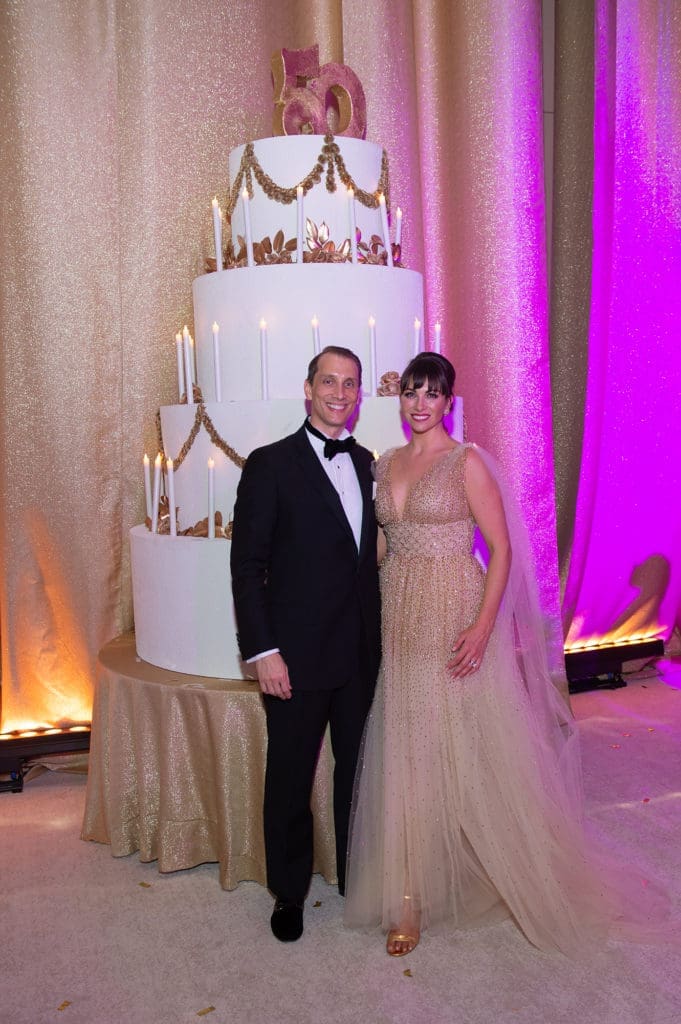 Houston Ballet Ball chairs Nick and Beth Zdeblick in Oscar de la Renta (Photo by Wilson Parish)