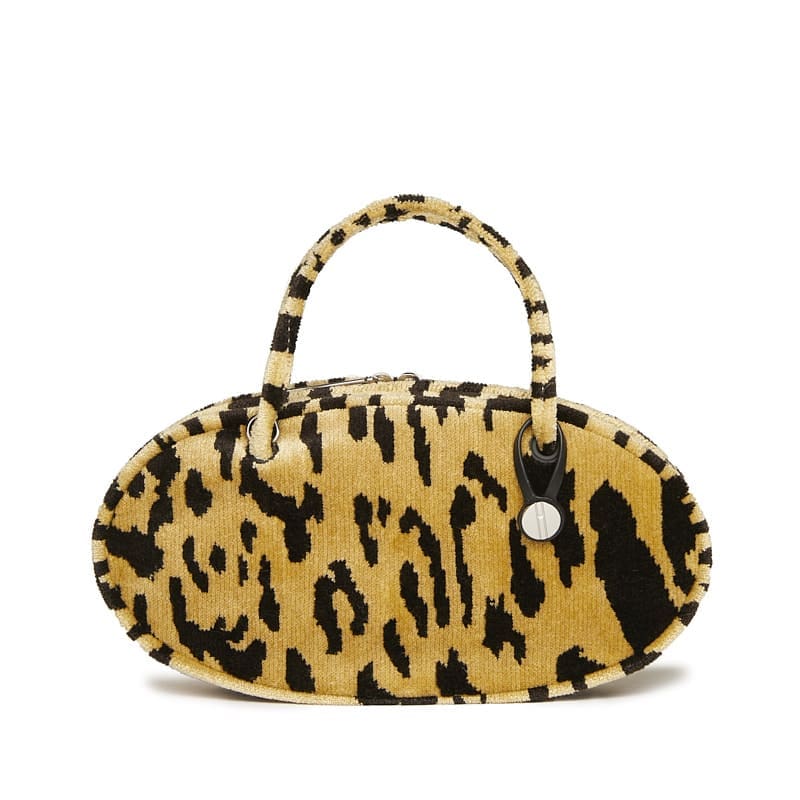 Hayward Pill Box bag in leopard brocade. (Photo courtesy of Hayward)