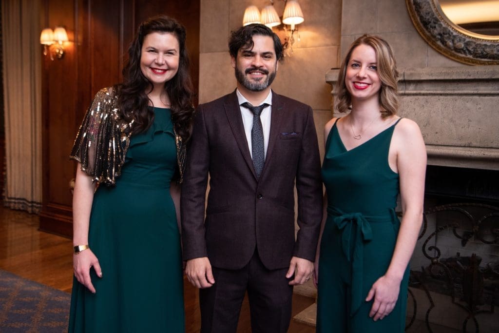 Nuila reading at the Inprint Poets & Writers Ball in 2020 with fellow authors Cait Weiss Orcutt and Ashley Wurzbacher. (Photo by Michelle Watson/CatchlightGroup.com)