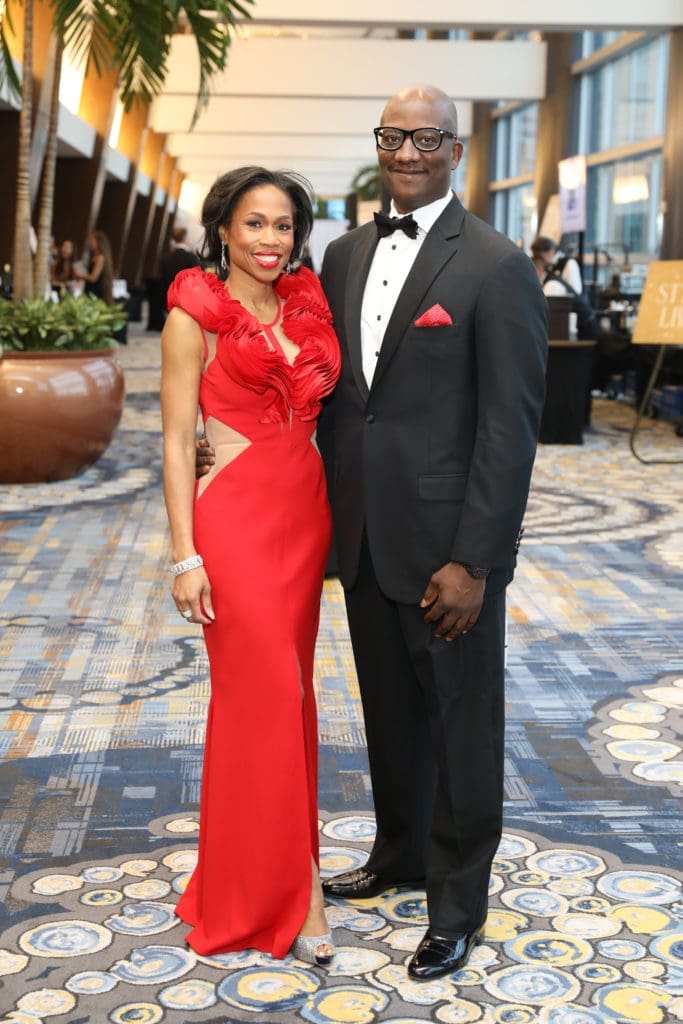 Second time Best Dressed honoree Roslyn Bazzelle Mitchell & Derrick Mitchell at the 2020 Heart Ball at the Hilton Americas-Houston.