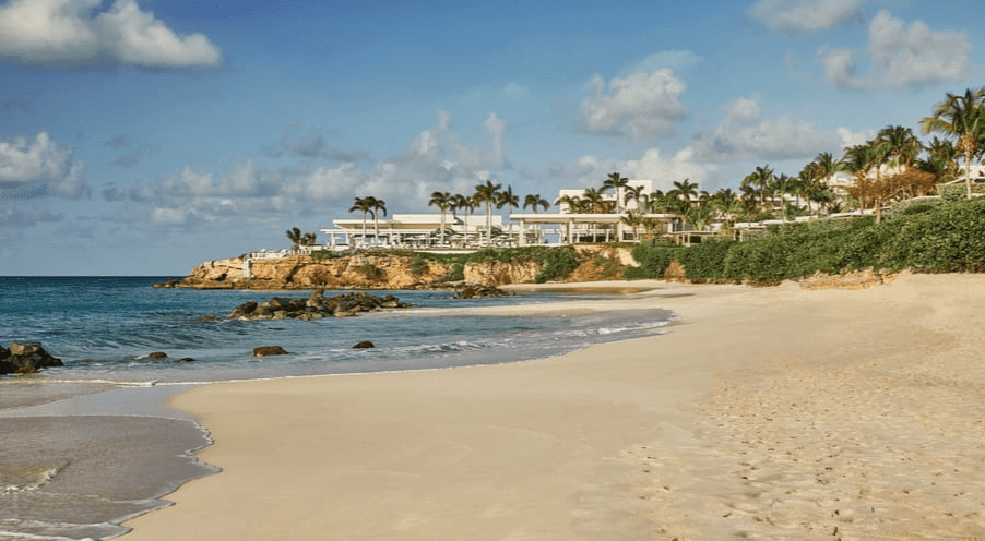 Jonathan & Ann Ayre, the Four Seasons Hotel in Anguilla where they took a suite for a summer vacation.