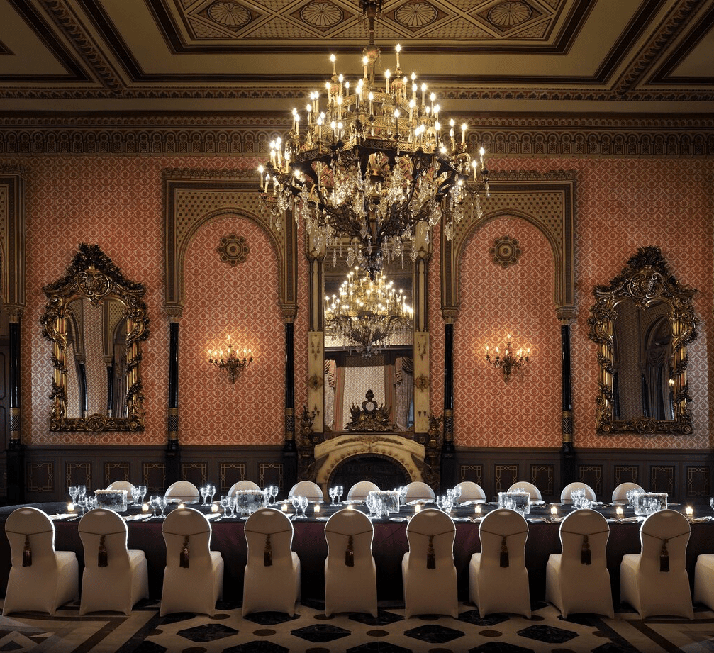 The gilded salon that once was Empress Eugenie's bedroom and once a grand bar is now a special event room.