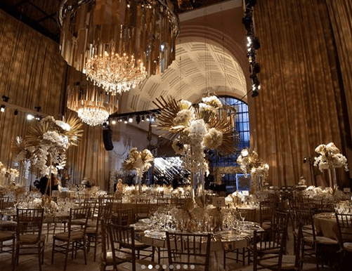 Richard Flowers and The Events Company created a grand and golden tableau for Houston Ballet's 50th anniversary ball. (Photo by Alida Bonifaz)
