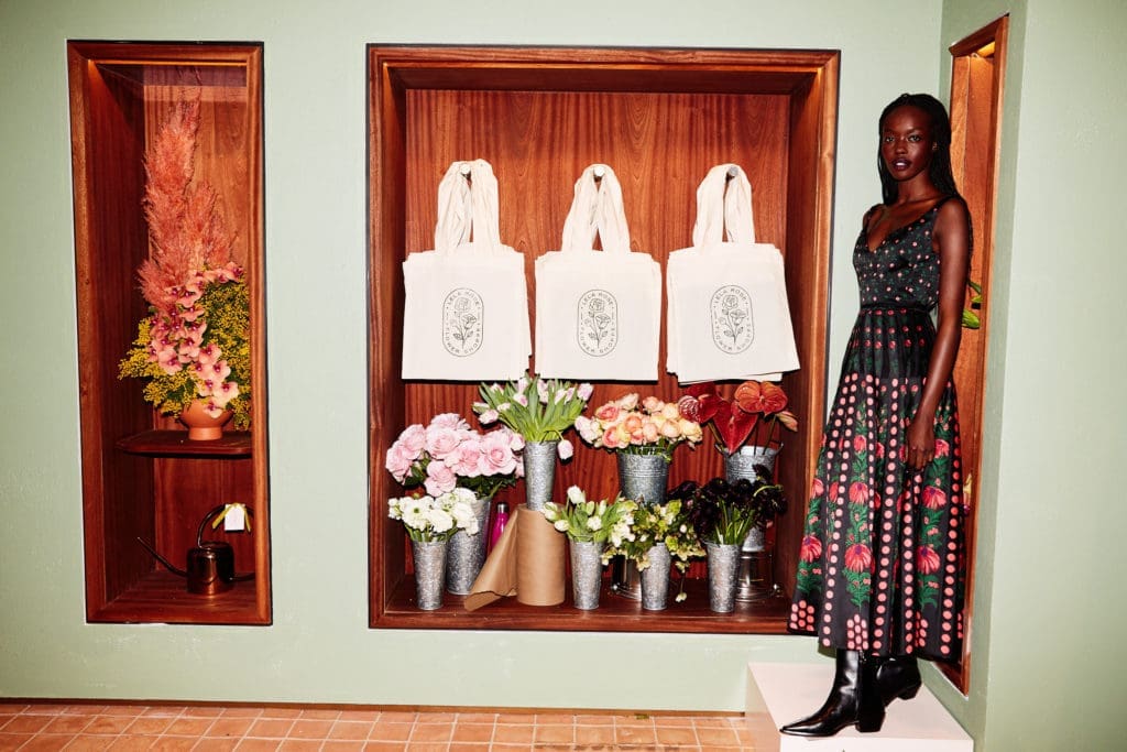 Lela Rose shasta and dot engineered woven jacquard dress. (Photo by Taylor Jewell)