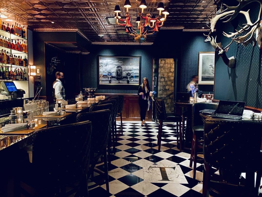 The bar in Turner's has six bar seats and two bar high tables for imbibers and diners. (Berg Hospitality Group photo)