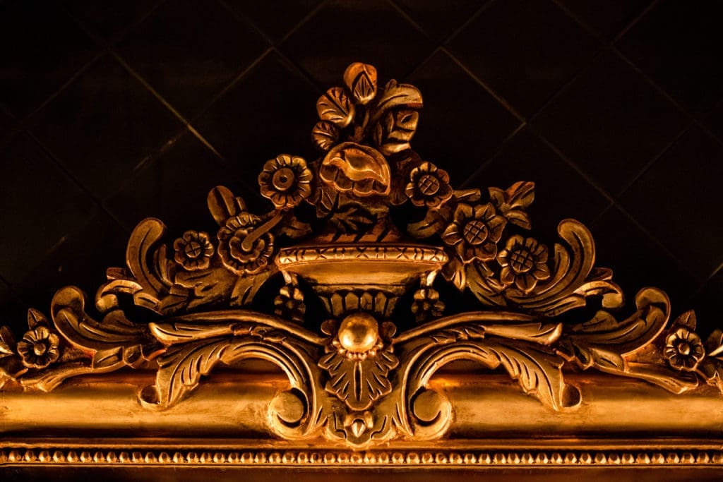 Decorative carvings in the restroom entrance at Turner's at The Annie. (Photo by Kirsten Gilliam) 