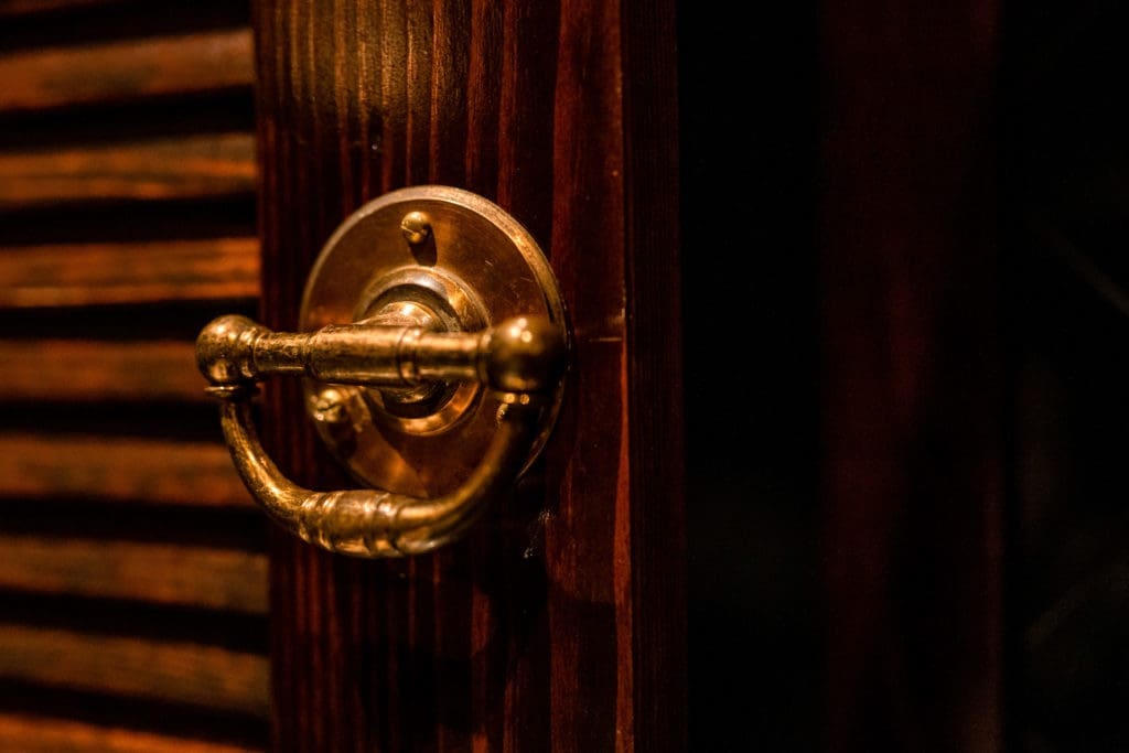 Brass door knockers add ambience at Turner's. (Photo by Kirsten Gilliam) 