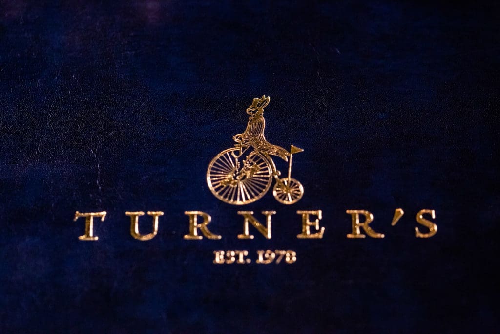 Turner's menu  (Photo by Kirsten Gilliam) 