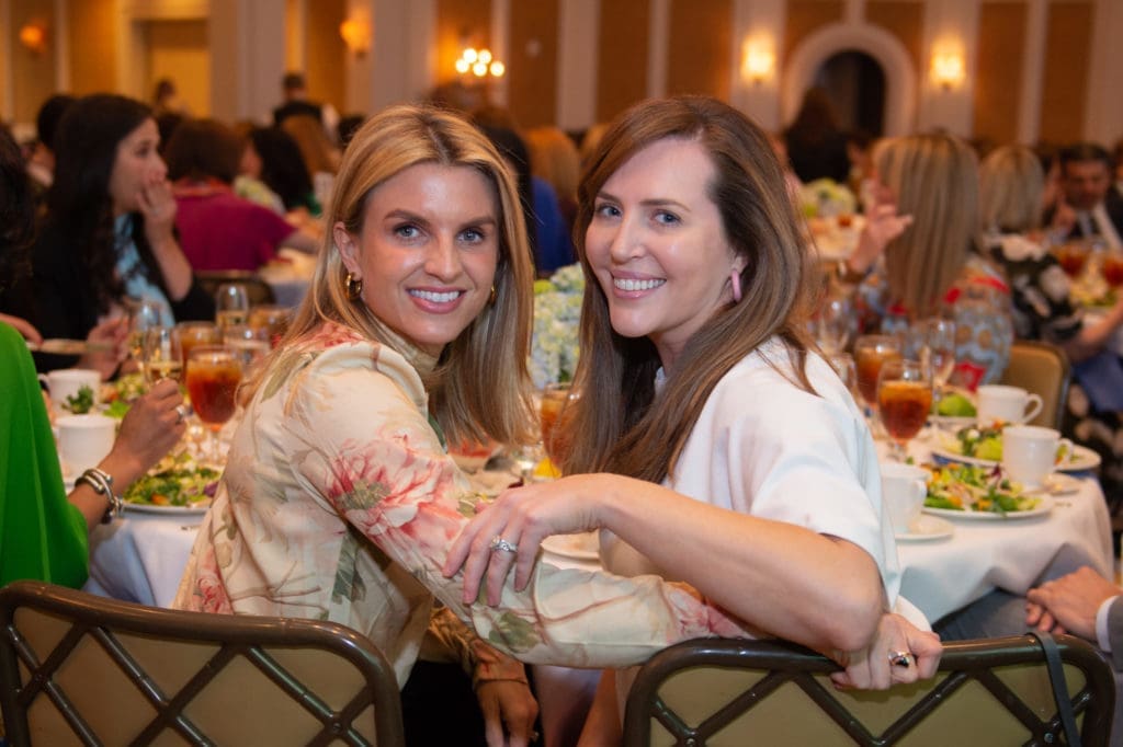Lindley Arnoldy, Mary Patton at a March 12 luncheon at River Oaks Country Club. (Photo by Wilson Parish)