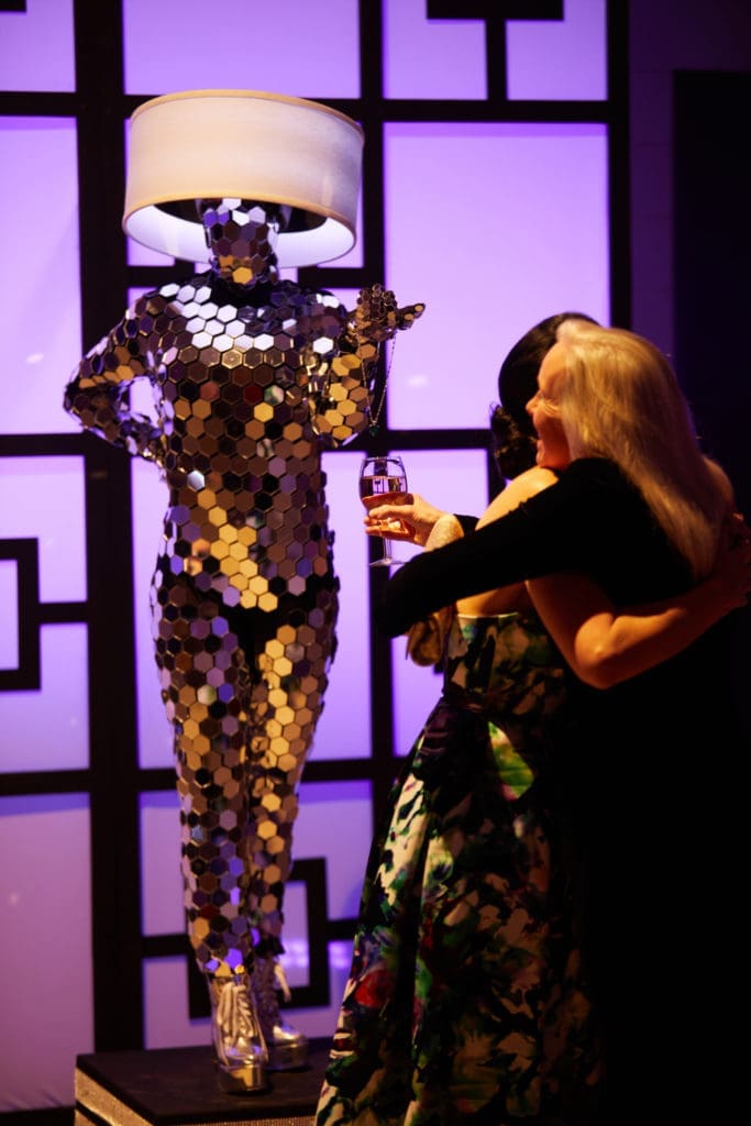 A mirrored model greeted guests at The Jewel Charity Ball.  (Photo by Steve Wrubel)