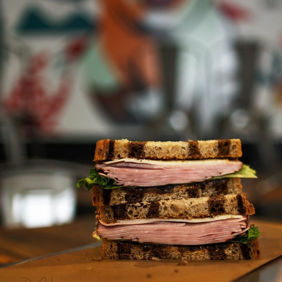 Wild Acre – Black Forest Ham sandwich on marble rye