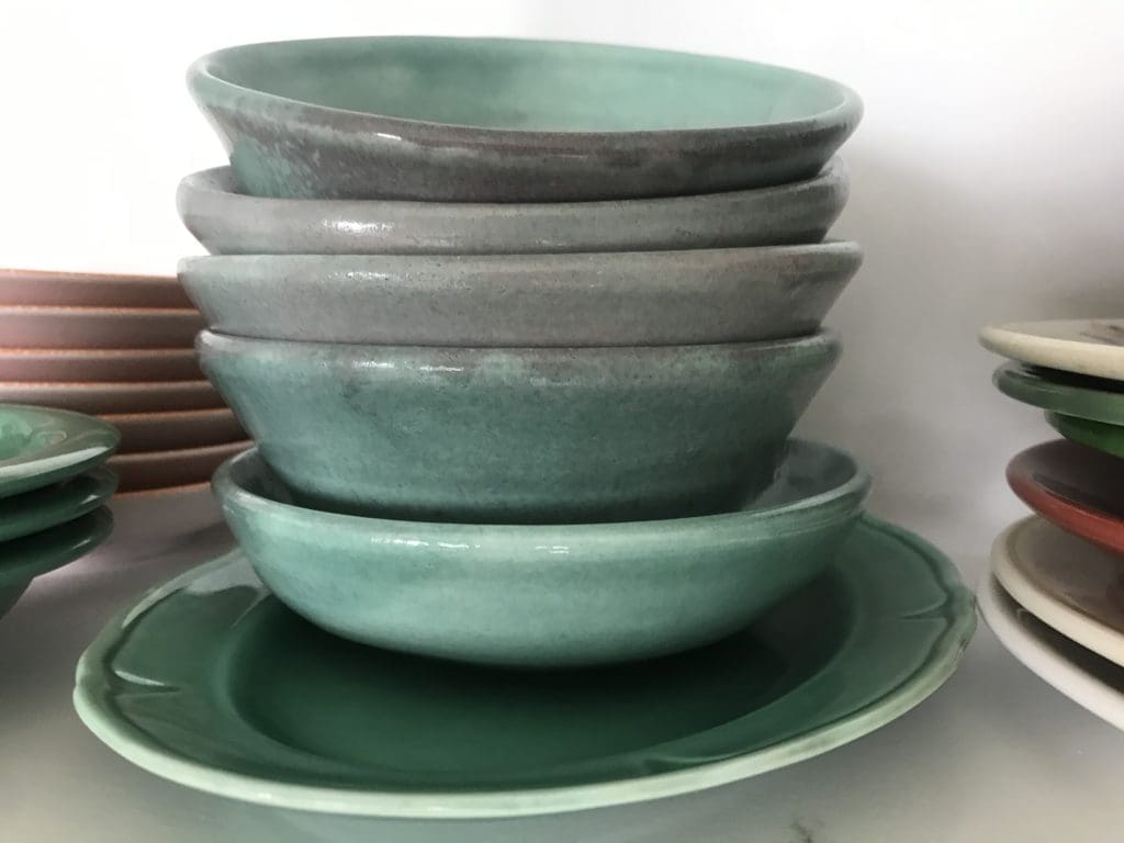 Bowls made during college days at RISD by Mary Margaret Hansen's daughter, Caroline.