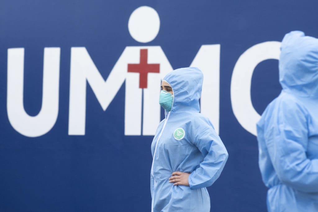 Medical professionals began Houston's first drive-through screening and testing for coronavirus at the United Memorial Medical Center after the outbreak of COVID-19. (Photo by F. Carter Smith)