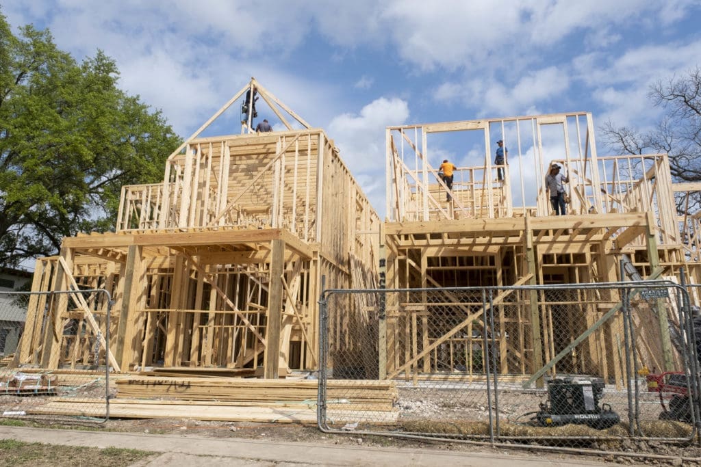 New home construction continues in The Heights amid the coronavirus pandemic. (Photo by F. Carter Smith)