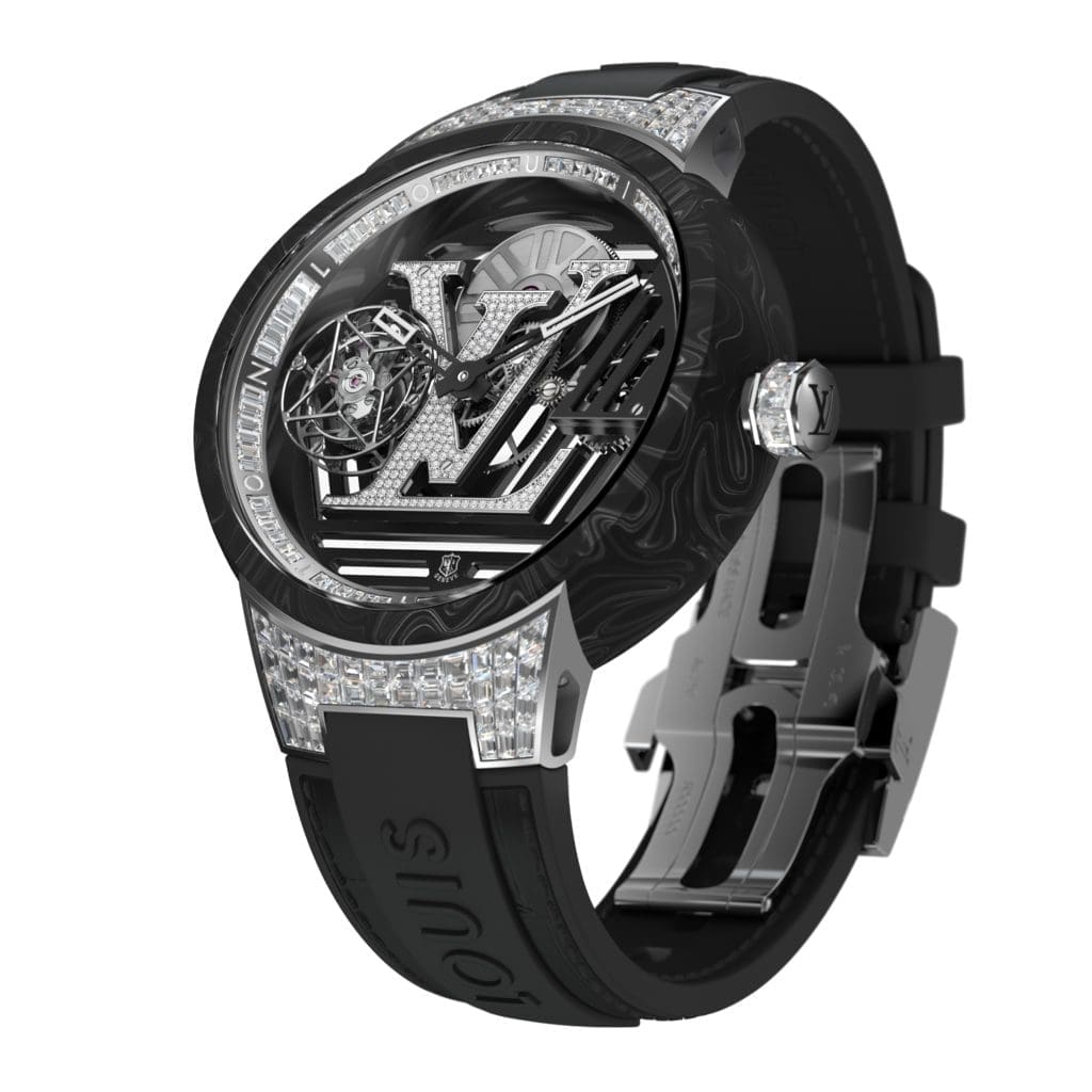 Louis Vuitonn's Tambour Curve Flying Tourbillon Poinçon de Genève, is a marvel of engineering.