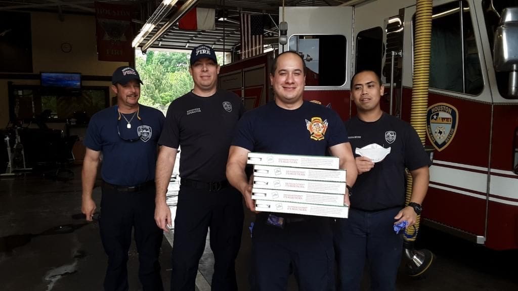 The Houston Astros had pizzas delivered to all 94 fire stations in Houston.